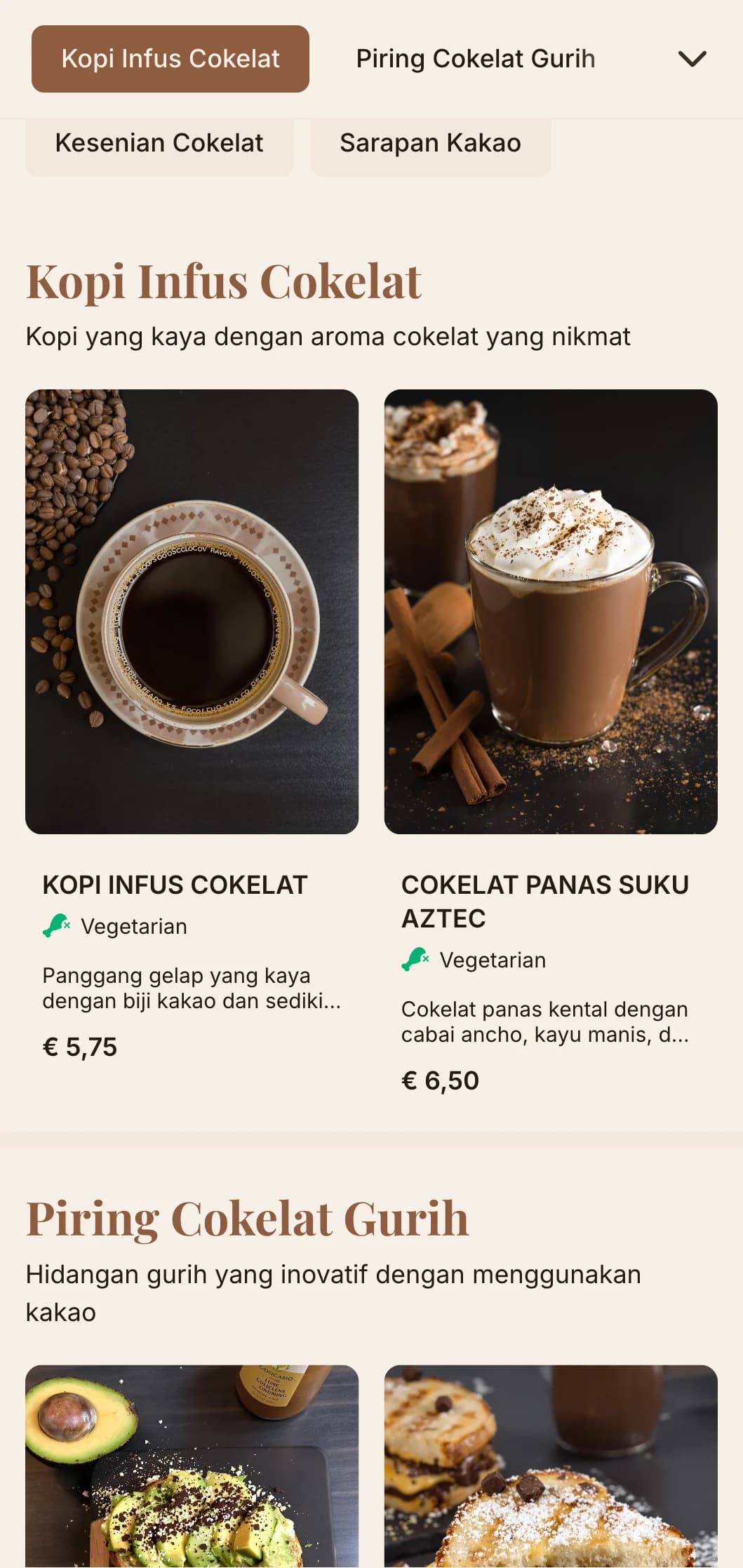 Desain berwarna cokelat tua dengan tekstur yang kaya untuk kafe cokelat dan toko makanan penutup.