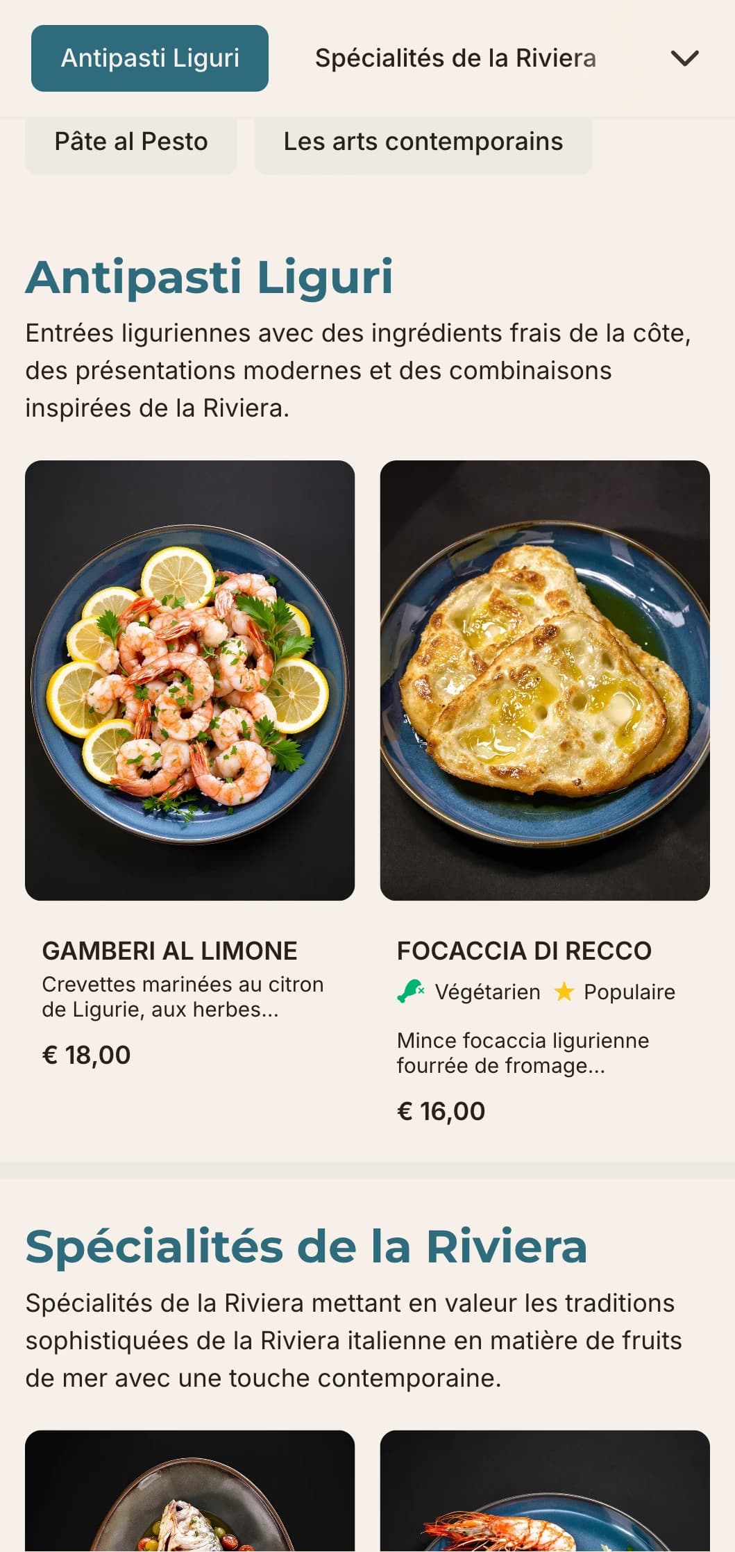 Le design côtier contemporain s'inspire de l'élégante Riviera italienne et de sa cuisine raffinée à base de fruits de mer.