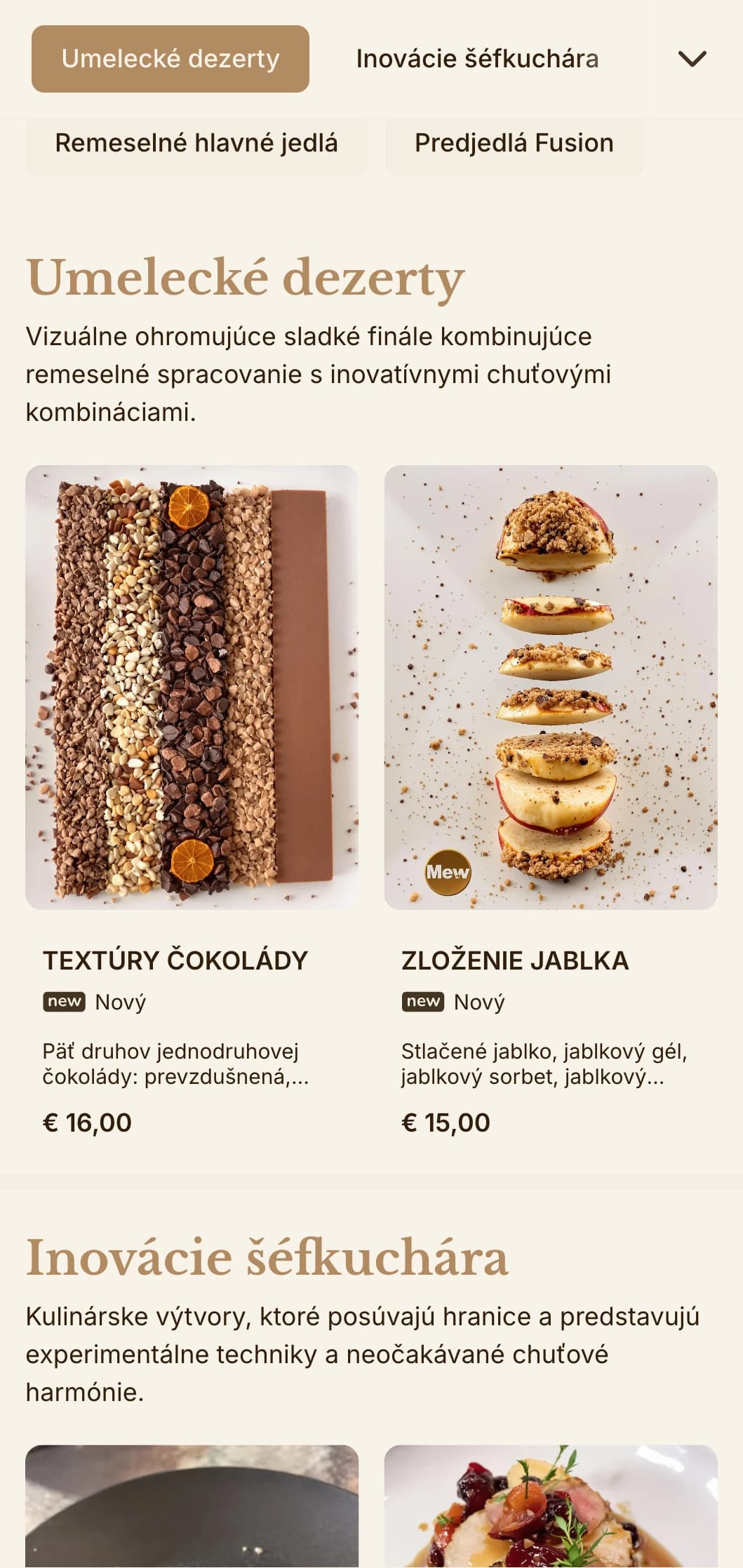 Sofistikované spojenie remeselnej estetiky a gurmánskej prezentácie, ideálne pre inovatívne kulinárske zariadenia.