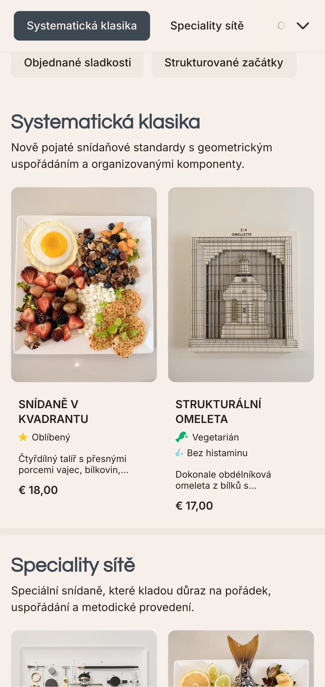 Precizně uspořádané ranní varianty s modulární prezentací a moderními kombinacemi chutí.
