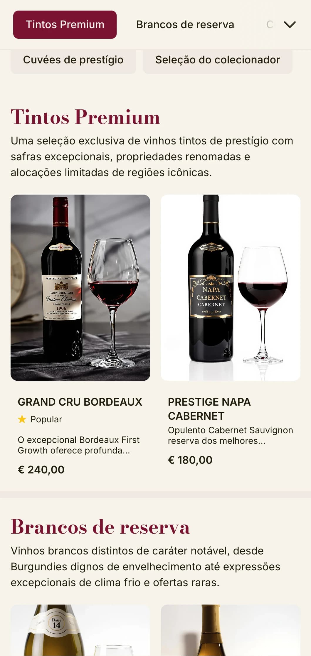 Modelo de lista de vinhos dramaticamente luxuoso com detalhes em Borgonha e tipografia sofisticada, ideal para churrascarias e adegas premium.