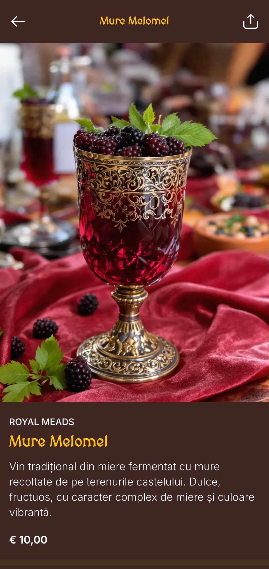 Design istoric și rustic inspirat de tavernele medievale, cu texturi vechi de pergament și tipografie blackletter.
