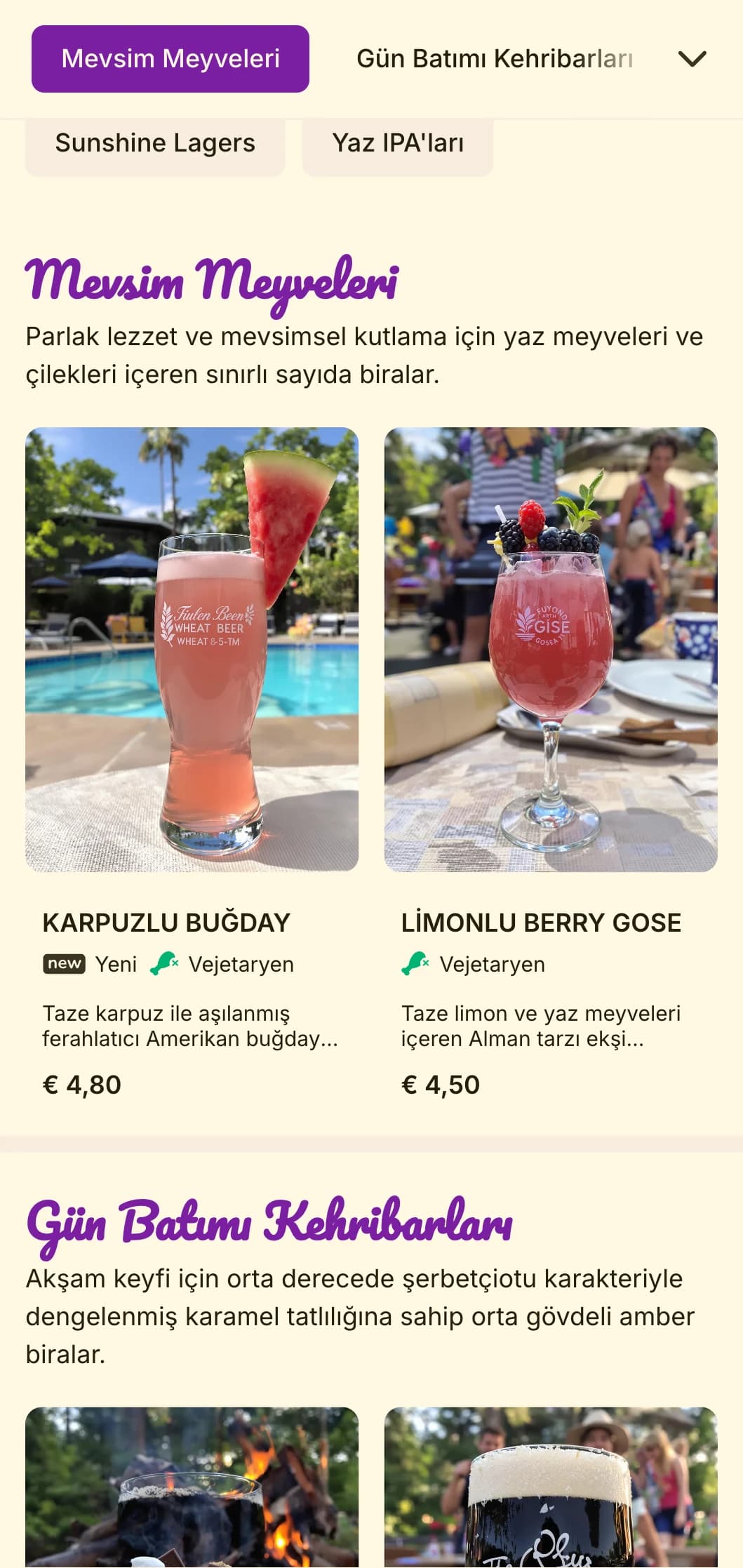 Altın tonları ve sıcak vurgularıyla parlak ve güneşli tasarım, yaz bira bahçeleri ve mevsimlik bira sunumları için mükemmeldir.