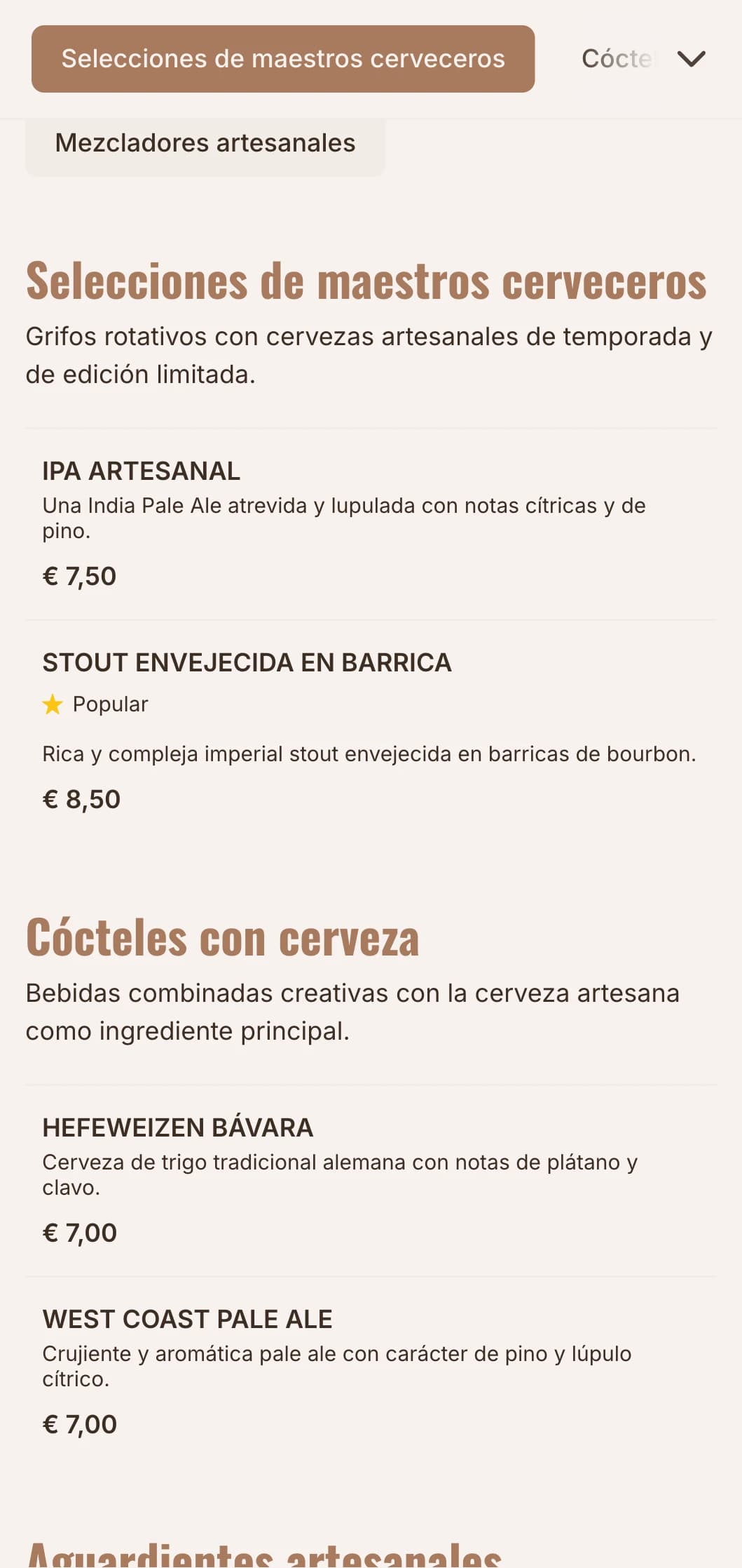 Diseño naranja cálido con elementos industriales para bares de cerveza artesanal.