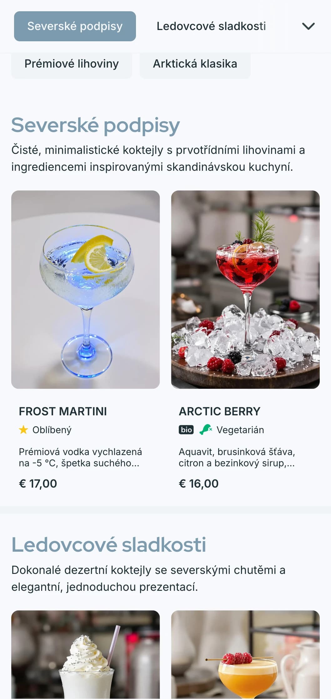 Čistý design inspirovaný skandinávskou architekturou pro moderní bary a salonky s minimalistickou typografií a chladnými modrými tóny.