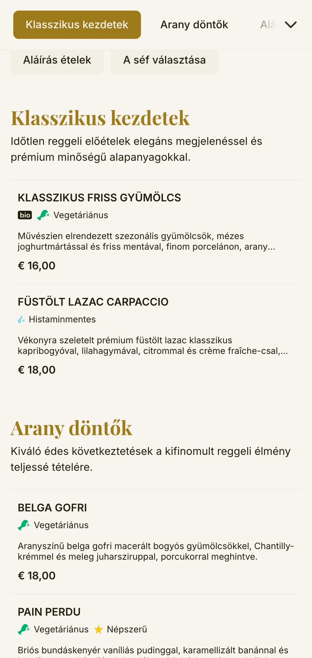 Elegáns reggeli étkezés időtlen reggeli klasszikusokkal és kifinomult megjelenéssel a nap kifinomult kezdéséhez.