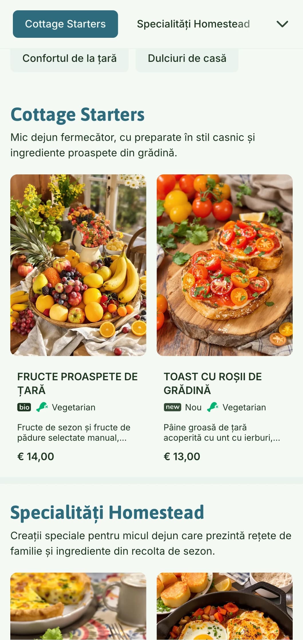 Mâncare de dimineață în stil casnic, cu ingrediente proaspete de la țară și prezentare fermecătoare pentru un mic dejun confortabil.