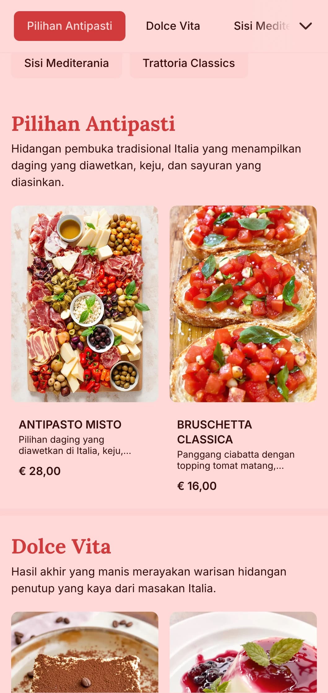 Katering hangat yang terinspirasi dari Italia yang menampilkan resep tradisional, layanan bergaya keluarga, dan presentasi otentik untuk pertemuan dan perayaan bersama.