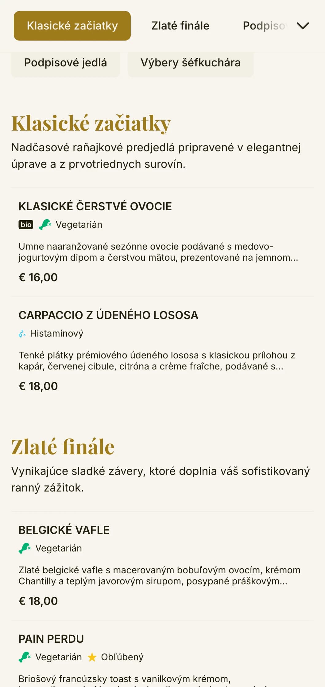 Elegantné ranné stolovanie s nadčasovými klasickými raňajkami a rafinovanou prezentáciou pre sofistikovaný začiatok dňa.
