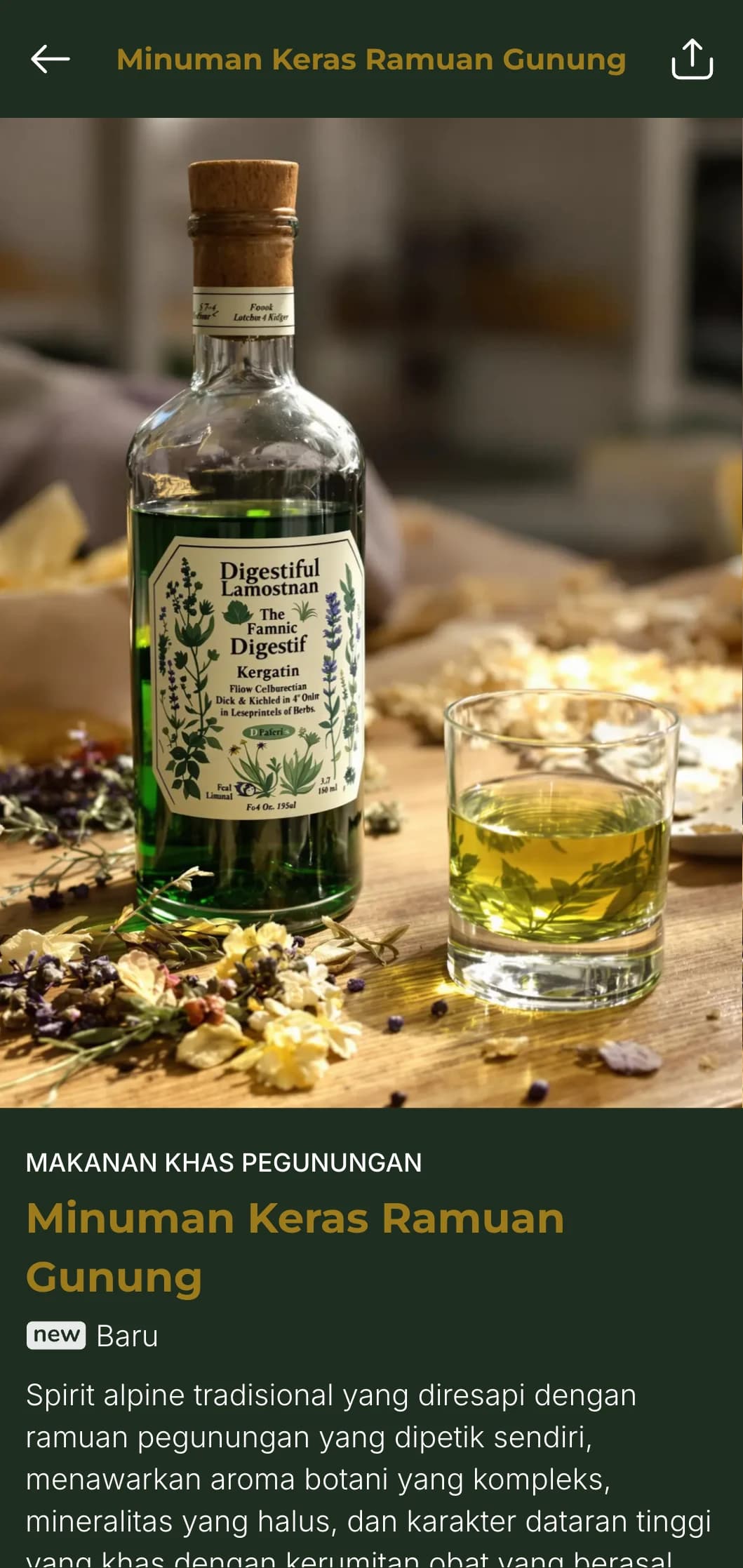 Daftar wine premium yang terinspirasi dari pegunungan yang menampilkan pilihan dari dataran tinggi dengan ketepatan mineral yang luar biasa dan kemurnian pegunungan, disajikan dengan estetika lanskap pegunungan yang dramatis dan palet warna yang sejuk.