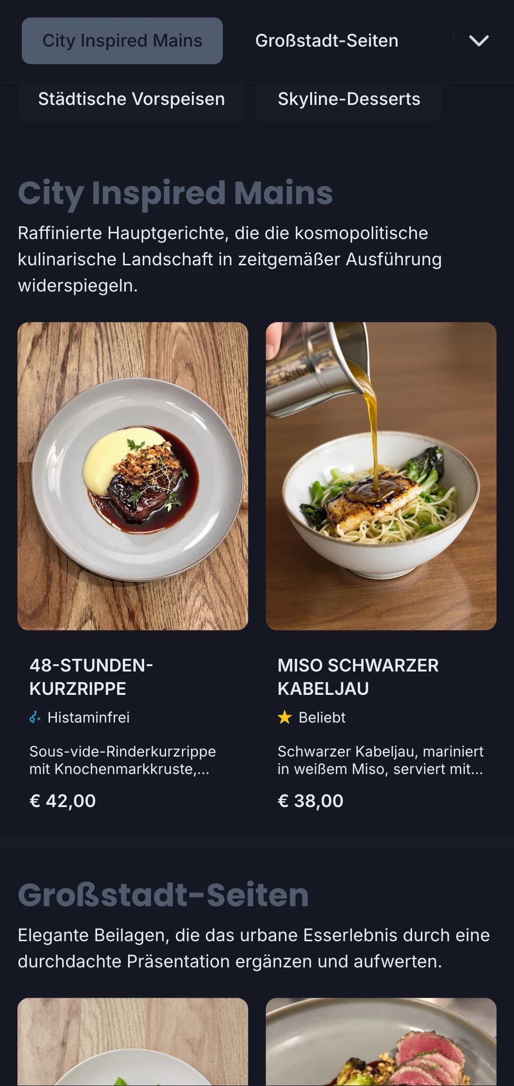 Kühnes, kosmopolitisches Design, das die Essenz gehobener urbaner Küche mit raffinierter zeitgenössischer Ästhetik einfängt.