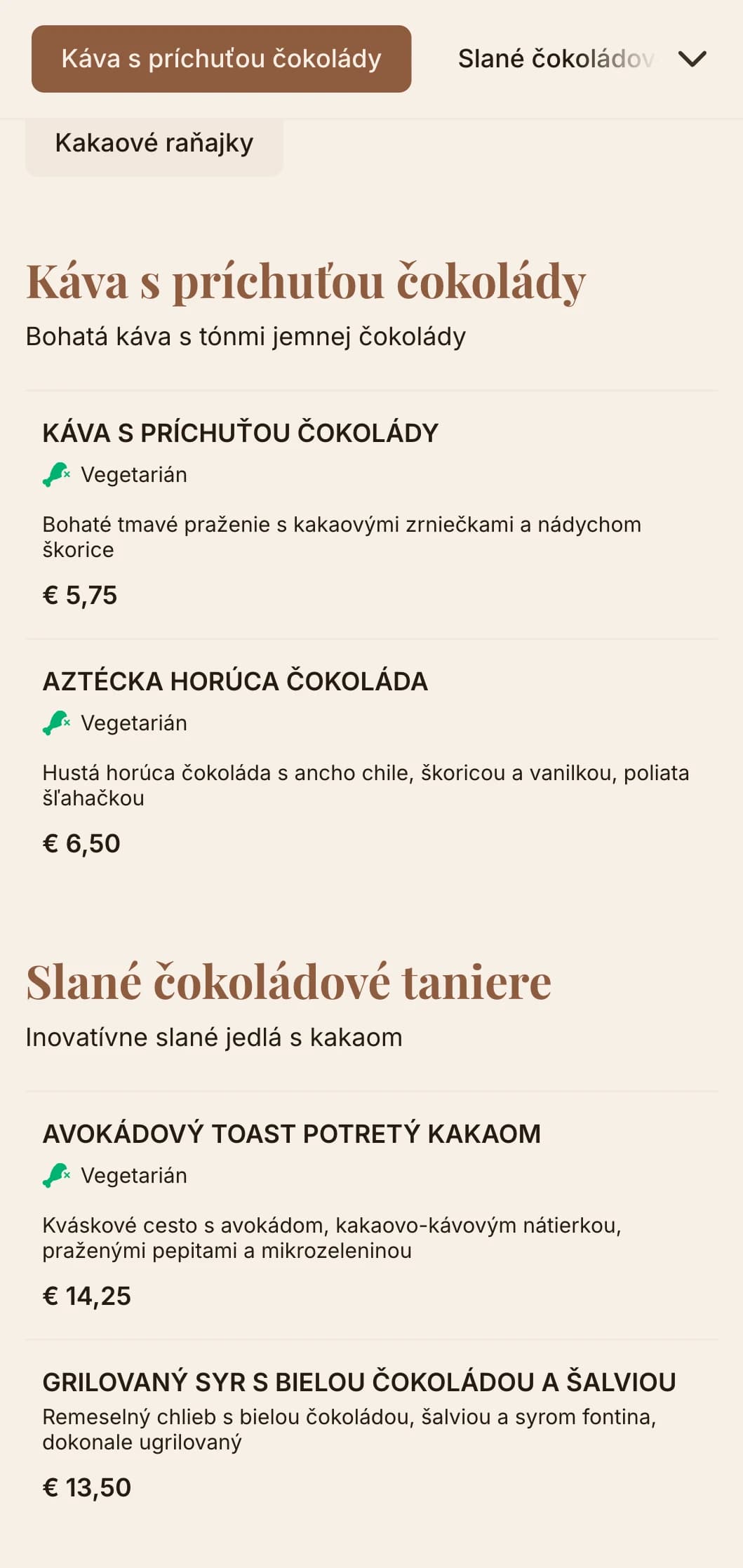 Hnedý dizajn s bohatými textúrami pre čokoládové kaviarne a predajne zákuskov.
