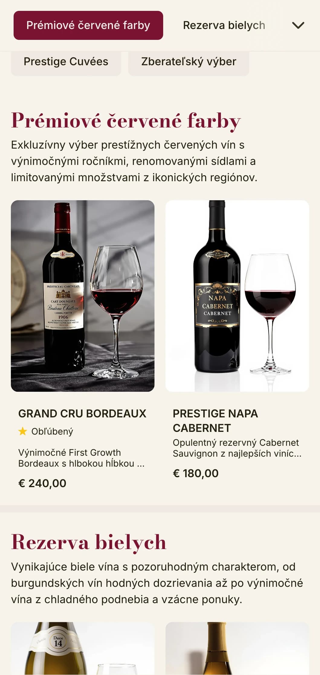 Dramaticky luxusná šablóna vínneho lístka s bohatými bordovými akcentmi a sofistikovanou typografiou, ideálna pre prémiové steakhousy a vínne pivnice.