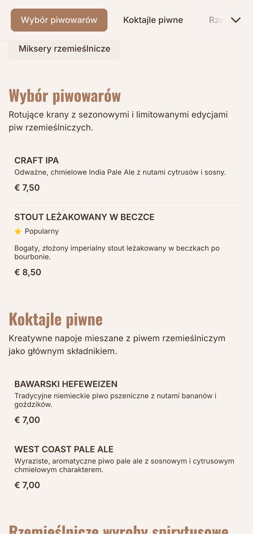 Ciepły pomarańczowy design z elementami industrialnymi dla piwiarni rzemieślniczych.