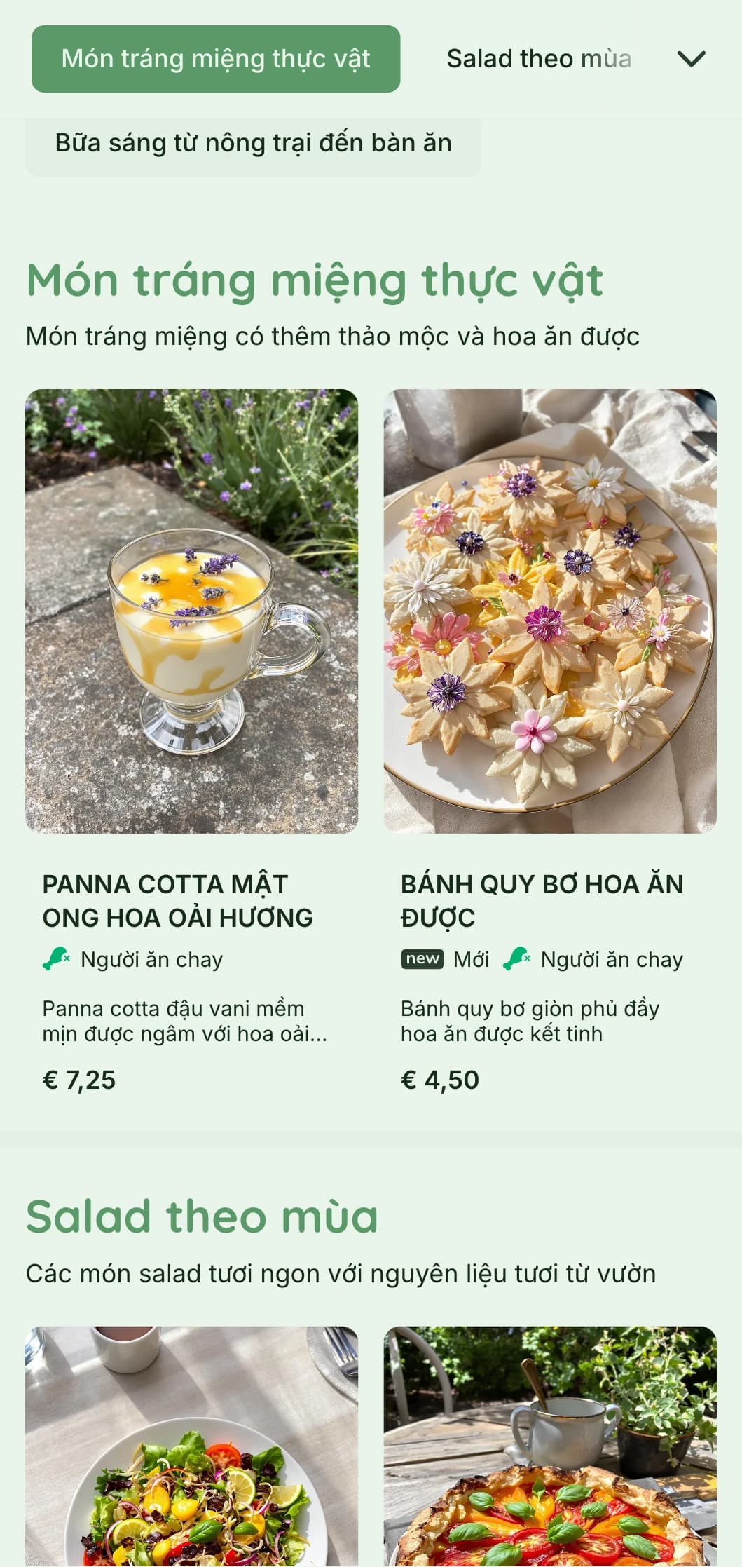 Thiết kế xanh sống động với các yếu tố thực vật dành cho quán cà phê sân vườn và nhà hàng hữu cơ.