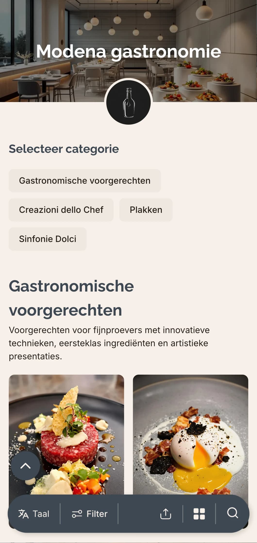 Verfijnd, eigentijds ontwerp dat de innovatieve culinaire scene en balsamico tradities van Modena viert.