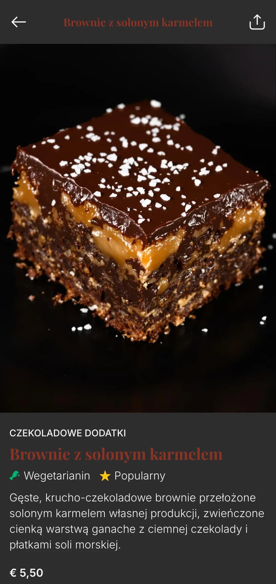 Bogaty, pobłażliwy projekt menu piekarni z głębokimi odcieniami czekolady i luksusową typografią, idealny dla piekarni i sklepów z deserami czekoladowymi.