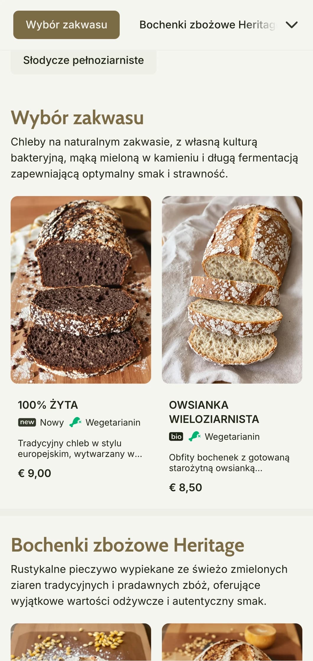 Rustykalny, skupiony na dziedzictwie projekt menu piekarni z ziemistymi brązowymi odcieniami i tradycyjną typografią, idealny dla piekarni z mąki kamiennej i sklepów rzemieślniczych.